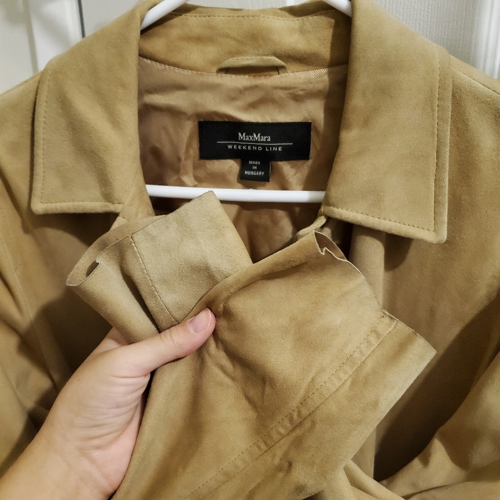 Maxmara weekend tan suede jacket sz 2 - Picture 14 of 16